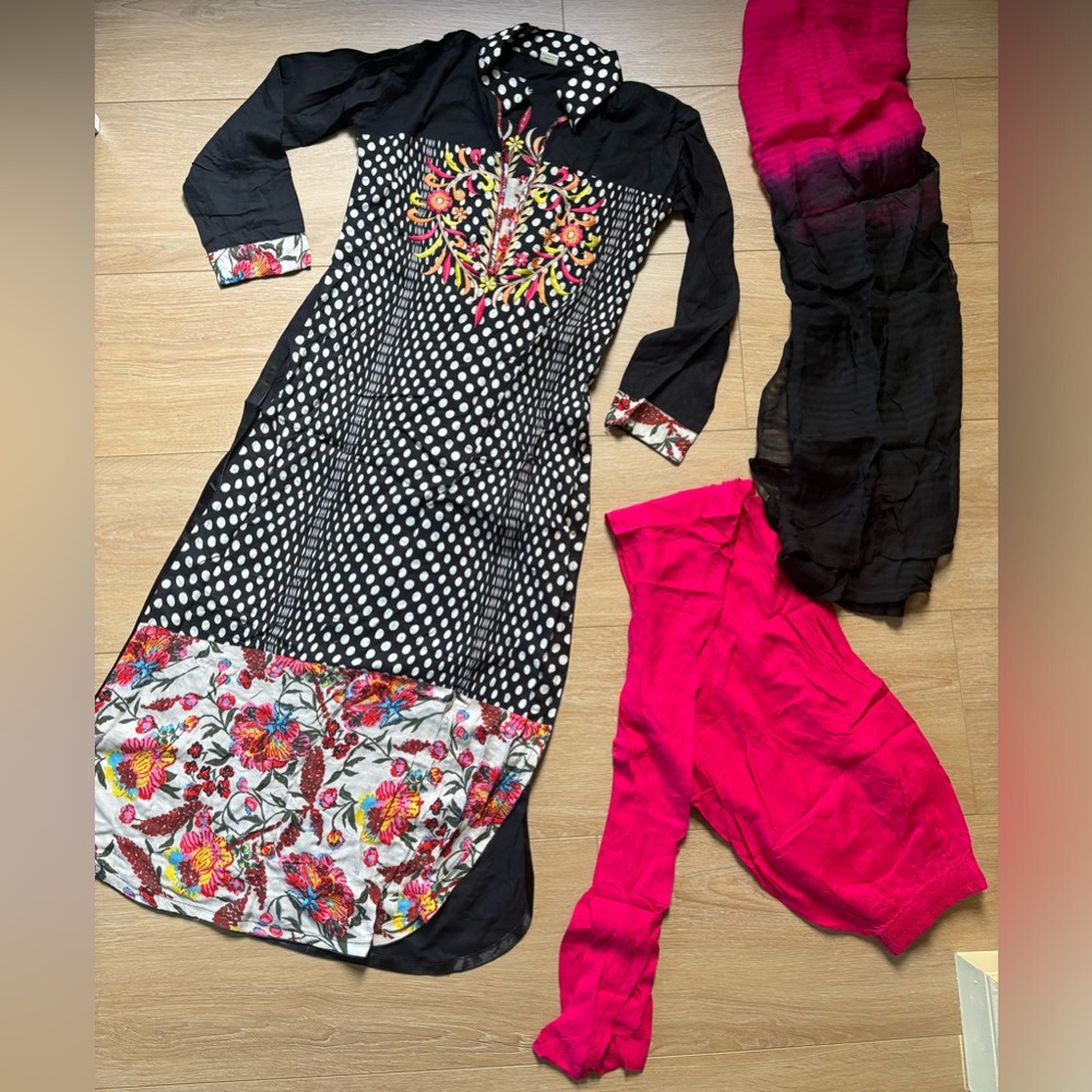 Cotton 3 Piece Salwar Kameez Set with Dupatta